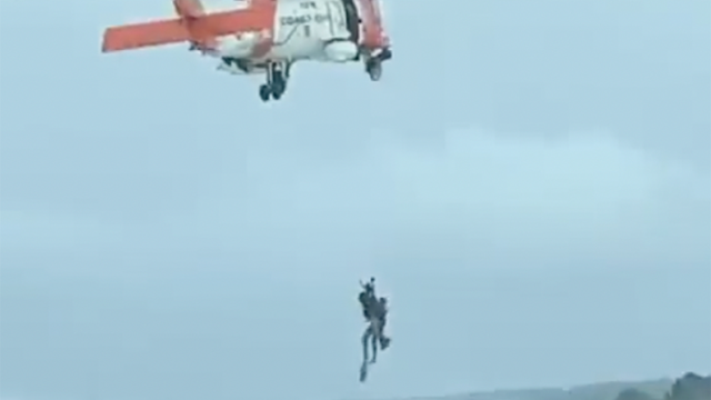 US Virgin Islands rescue: Coast Guard saves stranded spear fisherman during tropical storm, video shows