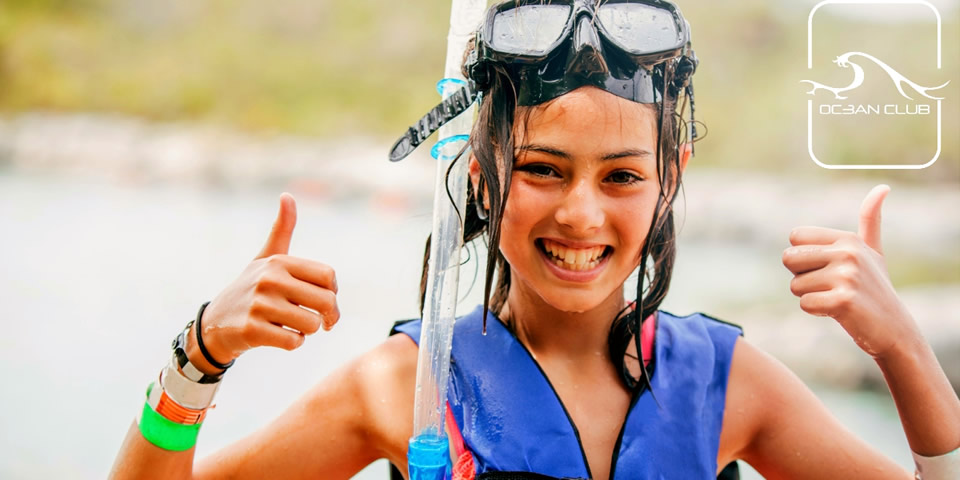 Happy snorkeler Face